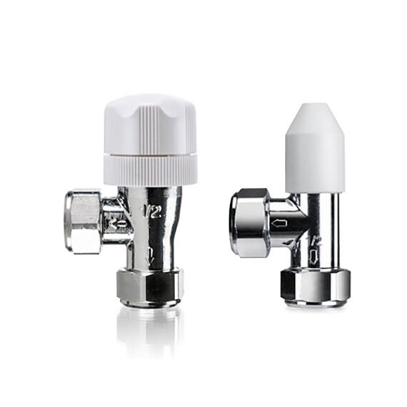 Honeywell Home Valencia VHL120-15A Manual Radiator Valve & Lockshield Set (15mm Angled)